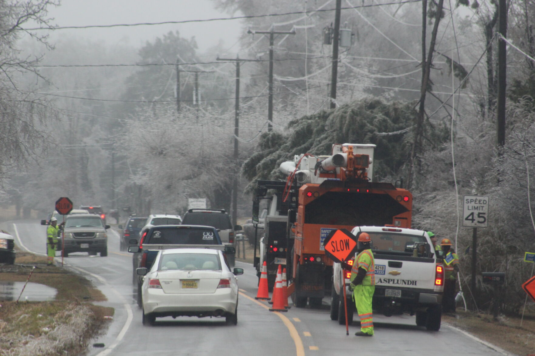 Crews working on Mountain Road